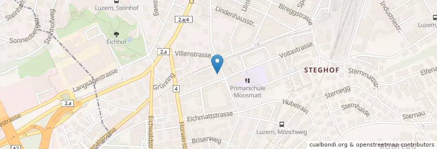 Mapa de ubicacion de Moosmatt en Svizzera, Lucerna, Luzern.