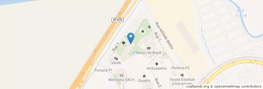 Mapa de ubicacion de Bandejão EACH en ブラジル, 南東部地域, サンパウロ, Região Geográfica Intermediária De São Paulo, Região Metropolitana De São Paulo, Região Imediata De São Paulo, サンパウロ.