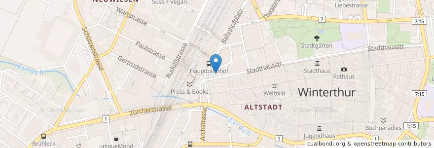 Mapa de ubicacion de Bodega Bar en Suisse, Zurich, Bezirk Winterthur, Winterthur.
