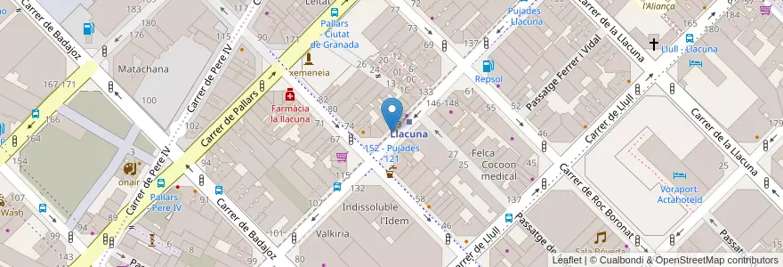 Mapa de ubicacion de 152 - Pujades 121 en Испания, Каталония, Барселона, Барселонес, Барселона.