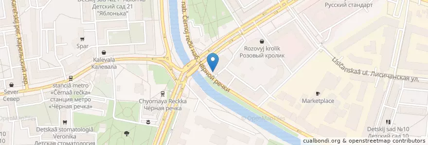 Mapa de ubicacion de Невис en Rusland, Северо-Западный Федеральный Округ, Oblast Leningrad, Sint-Petersburg, Приморский Район, Округ Чёрная Речка.