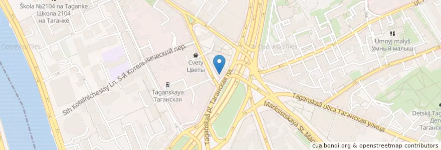 Mapa de ubicacion de Кофе Хауз en Russia, Distretto Federale Centrale, Москва, Центральный Административный Округ, Таганский Район.