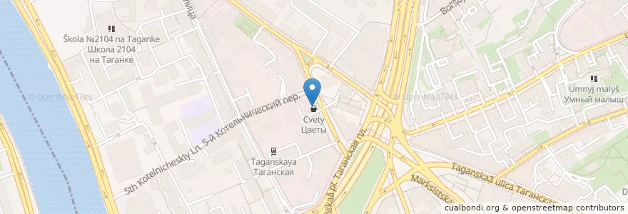 Mapa de ubicacion de Кружка en Rusya Federasyonu, Центральный Федеральный Округ, Москва, Центральный Административный Округ, Таганский Район.