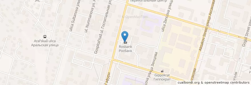 Mapa de ubicacion de Росбанк en Rusia, Приволжский Федеральный Округ, Bashkortostán, Городской Округ Уфа.
