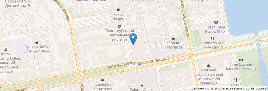 Mapa de ubicacion de Paparazzi en Russland, Föderationskreis Ural, Oblast Swerdlowsk, Городской Округ Екатеринбург.