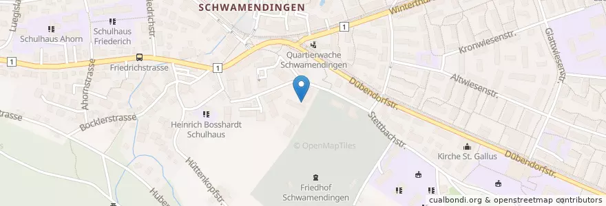 Mapa de ubicacion de Kirchgemeindehaus en Switzerland, Zurich, District Zurich, Zurich.