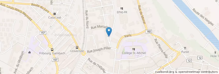 Mapa de ubicacion de Restaurant Marcello en Schweiz/Suisse/Svizzera/Svizra, Fribourg/Freiburg, District De La Sarine, Fribourg - Freiburg.