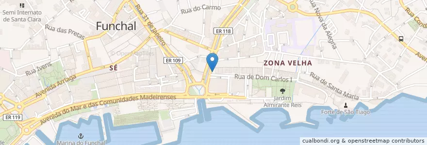 Mapa de ubicacion de Almirante en ポルトガル, Funchal (Santa Maria Maior).