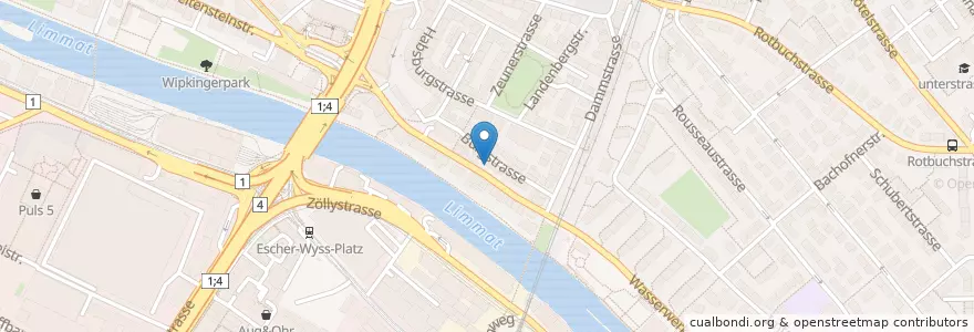Mapa de ubicacion de Discount-Tankstelle en Suisse, Zurich, District De Zurich, Zurich.