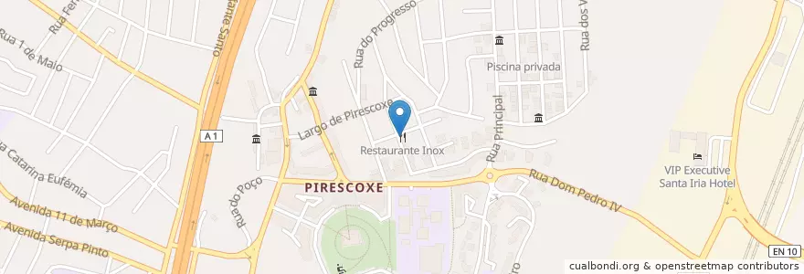 Mapa de ubicacion de Restaurante Inox en Portugal, Aire Métropolitaine De Lisbonne, Lisbonne, Grande Lisboa, Loures, Santa Iria De Azoia, São João Da Talha E Bobadela.