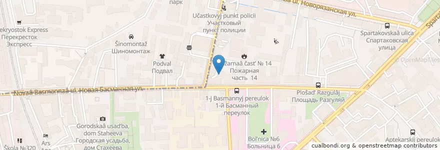 Mapa de ubicacion de Новый Балет en Russia, Distretto Federale Centrale, Москва, Центральный Административный Округ, Басманный Район.