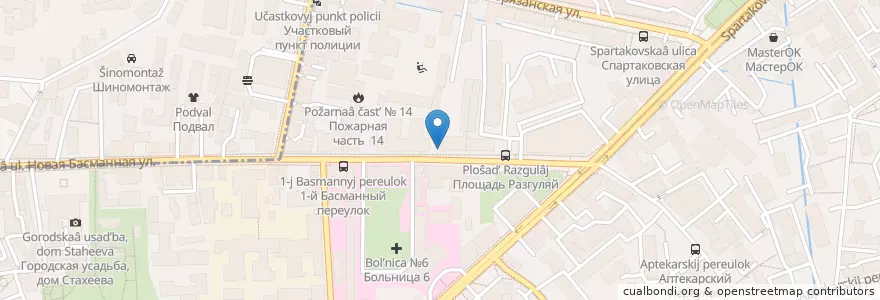 Mapa de ubicacion de ОВД en Rússia, Distrito Federal Central, Москва, Центральный Административный Округ, Басманный Район.