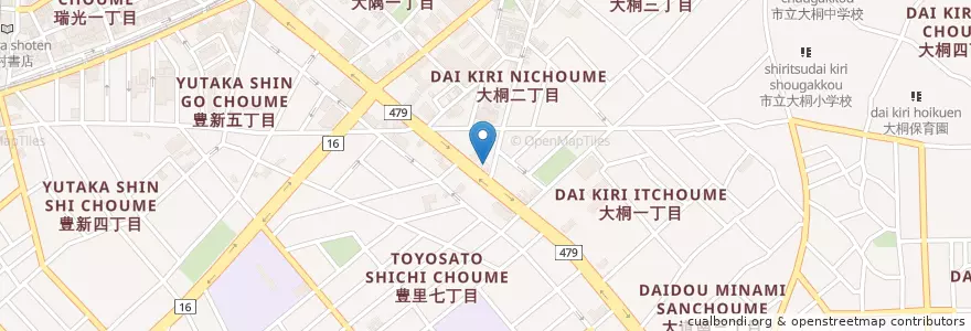 Mapa de ubicacion de 讃岐製麺 東淀川大桐店 en Japonya, 大阪府, 大阪市, 東淀川区.