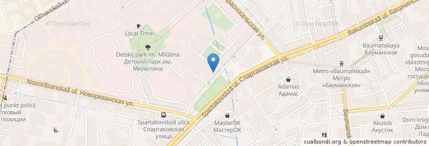 Mapa de ubicacion de Разгуляй en ロシア, 中央連邦管区, モスクワ, Центральный Административный Округ, Басманный Район.