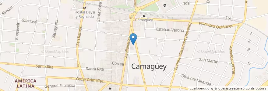 Mapa de ubicacion de La Mandarina Roja en キューバ, Camagüey, Camagüey, Ciudad De Camagüey.