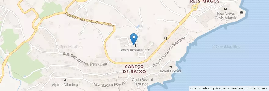 Mapa de ubicacion de Fados Restaurante en ポルトガル, Caniço.