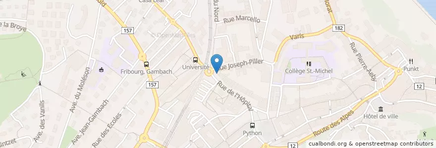 Mapa de ubicacion de Chez mon cousin en 瑞士, Fribourg/Freiburg, District De La Sarine, Fribourg - Freiburg.