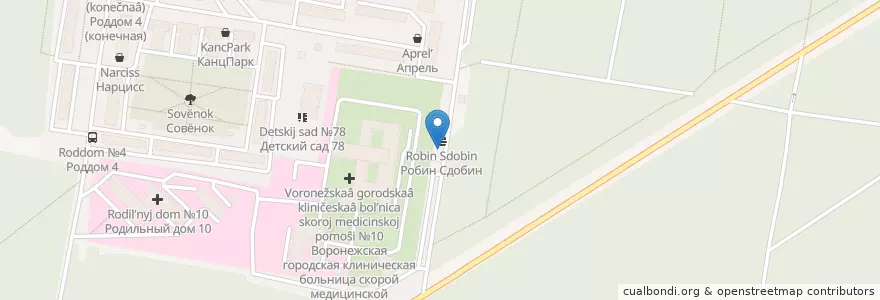 Mapa de ubicacion de Русский Аппетит en Rusland, Centraal Federaal District, Oblast Voronezj, Городской Округ Воронеж.