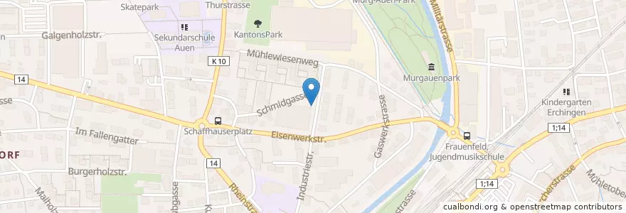 Mapa de ubicacion de VorStadttheater, Eisenwerk en İsviçre, Thurgau, Bezirk Frauenfeld, Frauenfeld.