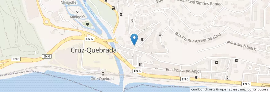 Mapa de ubicacion de café molas partidas en البرتغال, Área Metropolitana De Lisboa, Lisboa, Grande Lisboa, Oeiras, Algés, Linda-A-Velha E Cruz Quebrada-Dafundo.