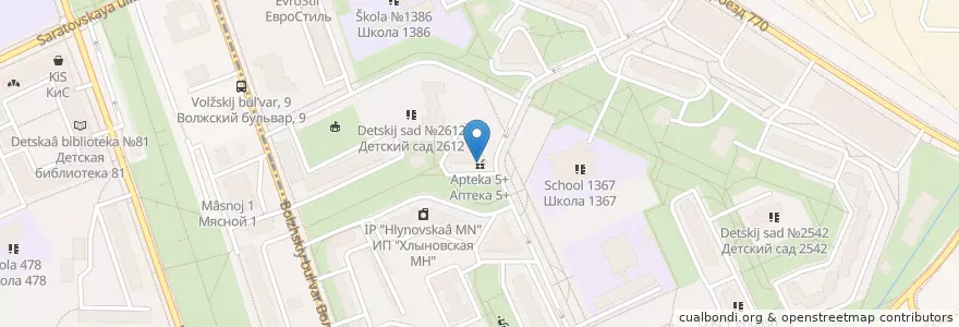 Mapa de ubicacion de Горздрав en Rússia, Distrito Federal Central, Москва, Юго-Восточный Административный Округ, Рязанский Район.
