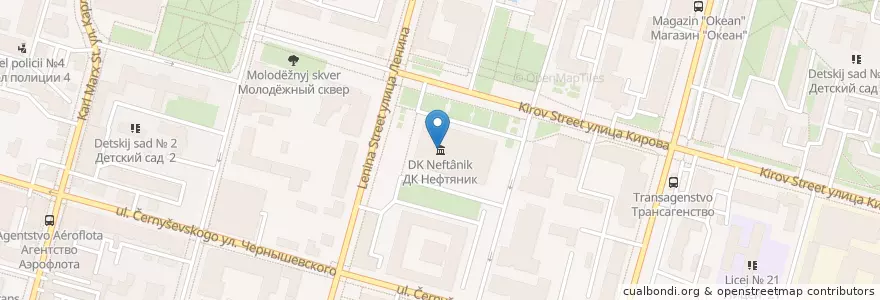 Mapa de ubicacion de Государственный концертный зал Башкортостан en ロシア, 沿ヴォルガ連邦管区, バシコルトスタン共和国, ウファ管区.