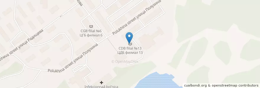 Mapa de ubicacion de ЦДБ филиал №13 en ロシア, 北西連邦管区, Мурманская Область, Городской Округ Мурманск.