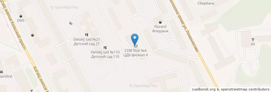 Mapa de ubicacion de ЦДБ филиал №4 en Rusia, Северо-Западный Федеральный Округ, Óblast De Múrmansk, Городской Округ Мурманск.