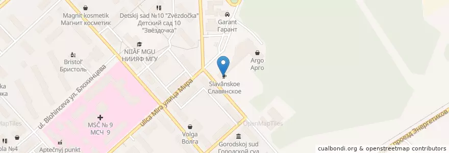 Mapa de ubicacion de Славянское en ロシア, 中央連邦管区, モスクワ州, Городской Округ Дубна.