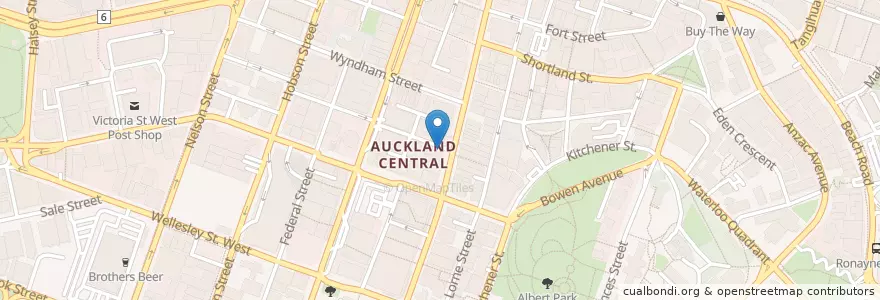 Mapa de ubicacion de BBQ king en New Zealand, Auckland, Waitematā.