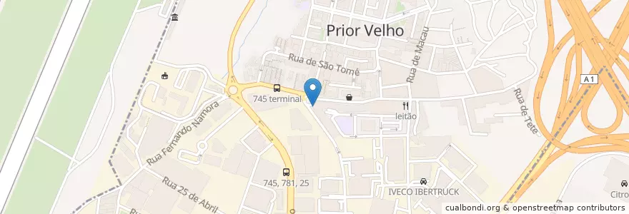 Mapa de ubicacion de Caixa Geral de Depósitos en Portugal, Área Metropolitana De Lisboa, Lisboa, Grande Lisboa, Loures, Sacavém E Prior Velho.