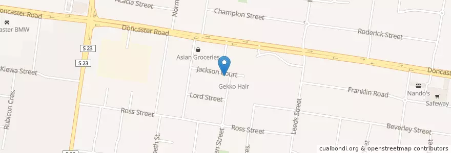 Mapa de ubicacion de Cafe Mania en 오스트레일리아, Victoria, City Of Manningham.