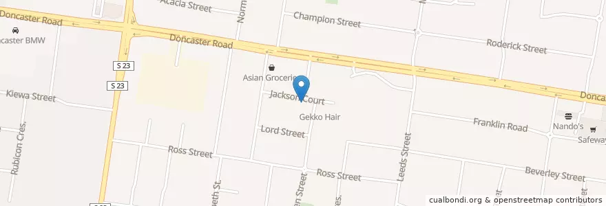 Mapa de ubicacion de Filli's Cafe en استرالیا, Victoria, City Of Manningham.