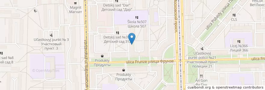 Mapa de ubicacion de Лицей "Саша" en Russia, Северо-Западный Федеральный Округ, Oblast' Di Leningrado, San Pietroburgo, Московский Район.