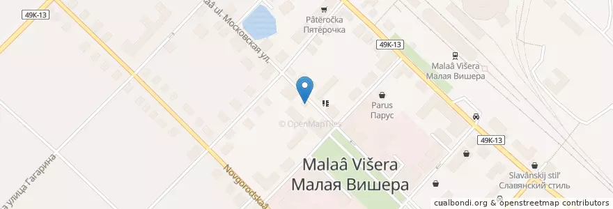 Mapa de ubicacion de Аптека en ロシア, 北西連邦管区, ノヴゴロド州, Маловишерский Район, Маловишерское Городское Поселение.