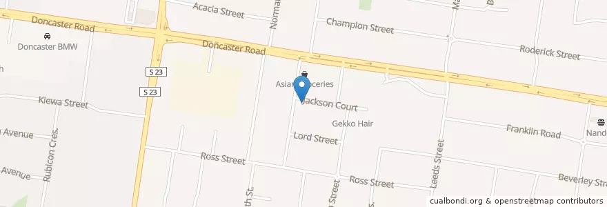 Mapa de ubicacion de Cafe Julia en 오스트레일리아, Victoria, City Of Manningham.
