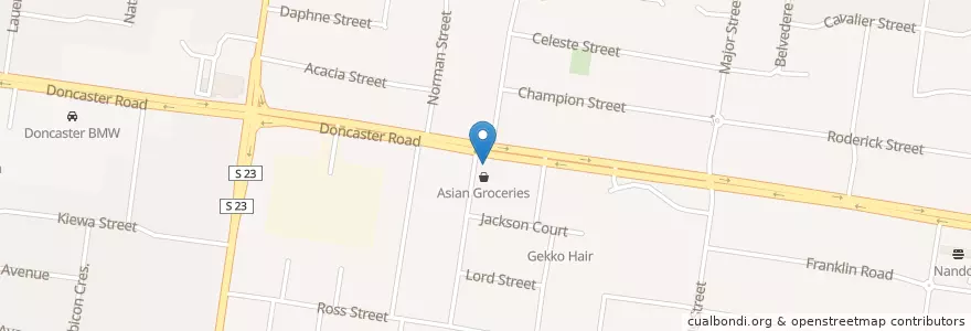 Mapa de ubicacion de Black Copper en Australie, Victoria, City Of Manningham.