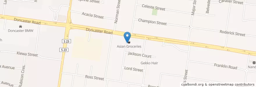 Mapa de ubicacion de J Js Fish & Chip Shop en Australie, Victoria, City Of Manningham.