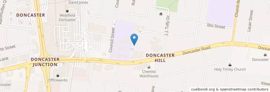 Mapa de ubicacion de Doncaster Kindergarten en Australia, Victoria, City Of Manningham.