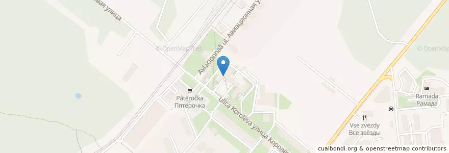 Mapa de ubicacion de Отдел полиции по обслуживанию микрорайона Авиационный en Rusland, Centraal Federaal District, Oblast Moskou, Городской Округ Домодедово.