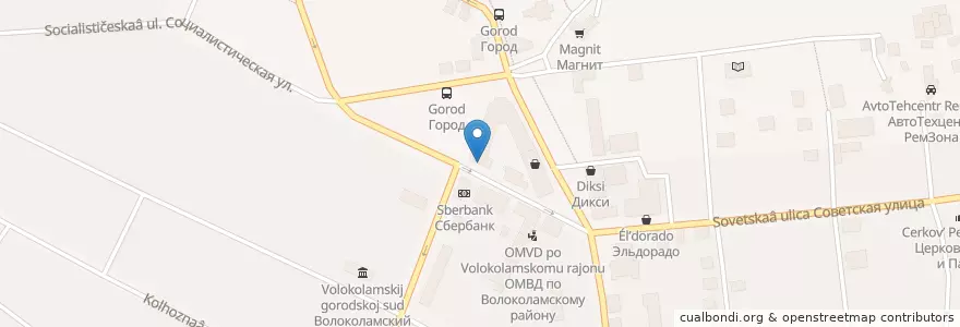 Mapa de ubicacion de ЗАГС г. Волоколамск en Russie, District Fédéral Central, Oblast De Moscou, Волоколамский Городской Округ.