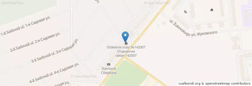 Mapa de ubicacion de Отделение связи №142007 en Rusia, Distrito Federal Central, Óblast De Moscú, Городской Округ Домодедово.