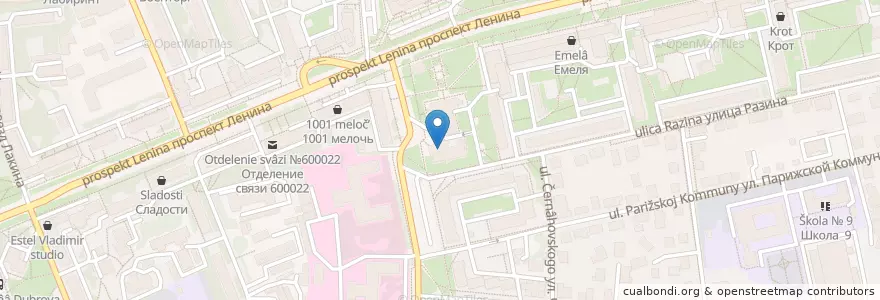 Mapa de ubicacion de Росбанк en Russia, Central Federal District, Vladimir Oblast, Городской Округ Владимир.