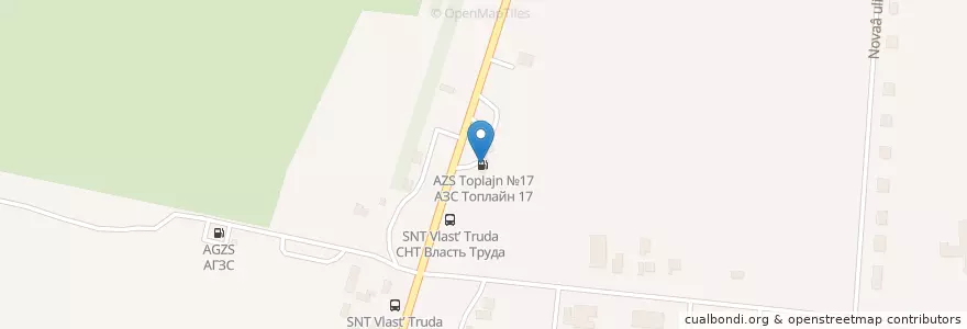 Mapa de ubicacion de АЗС Топлайн №17 en Russland, Föderationskreis Sibirien, Oblast Omsk, Омский Район, Троицкое Сельское Поселение.