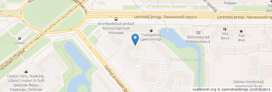 Mapa de ubicacion de Хеликс en Russland, Föderationskreis Nordwest, Oblast Leningrad, Sankt Petersburg, Кировский Район, Округ Дачное.