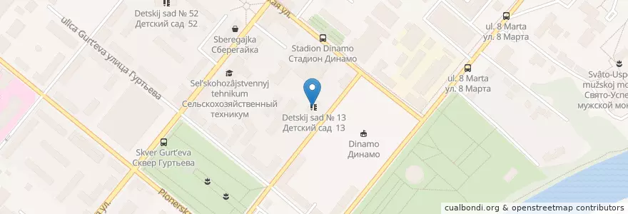 Mapa de ubicacion de Детский сад № 13 en Russia, Central Federal District, Oryol Oblast, Орловский Район, Oryol.