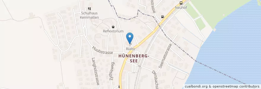 Mapa de ubicacion de Rialto en سويسرا, Zug, Hünenberg.