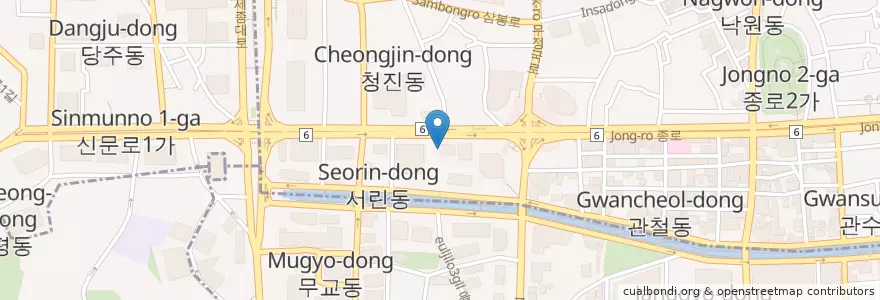 Mapa de ubicacion de Tomatillo en Zuid-Korea, Seoel, 종로1·2·3·4가동.