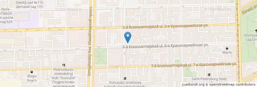 Mapa de ubicacion de Юкка-Дент en Russie, District Fédéral Du Nord-Ouest, Oblast De Léningrad, Saint-Pétersbourg, Адмиралтейский Район, Округ Измайловское.