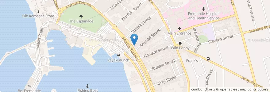 Mapa de ubicacion de Joy Kitchen en Australia, Western Australia, City Of Fremantle.